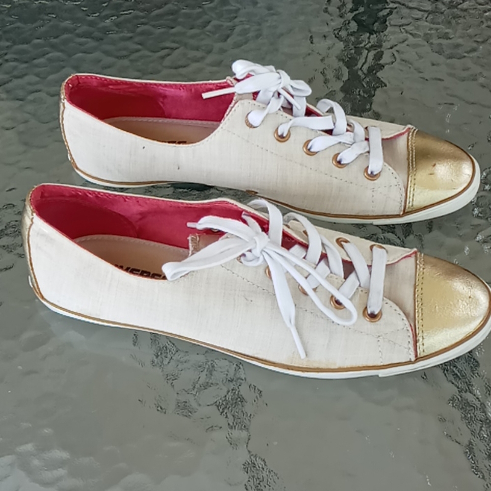 Converse Low Top Thin Sole Gold Capped Toe Sneakers